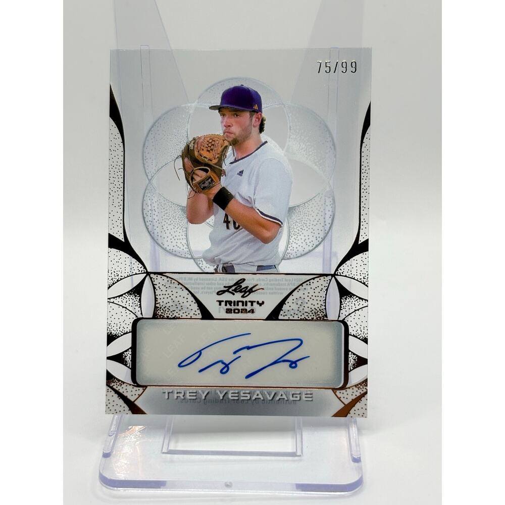2024 Leaf Trinity Trey Yesavage Bronze Acetate Auto 75/99 SP Toronto Blue Jays
